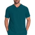 thumbnail image 2 of Men's Nursing Scrubs Quarter Zip Up V-Neck Scrub Tops with Chest Pocket Soft Stretch Medical Uniform Pullovers, 2 of 6