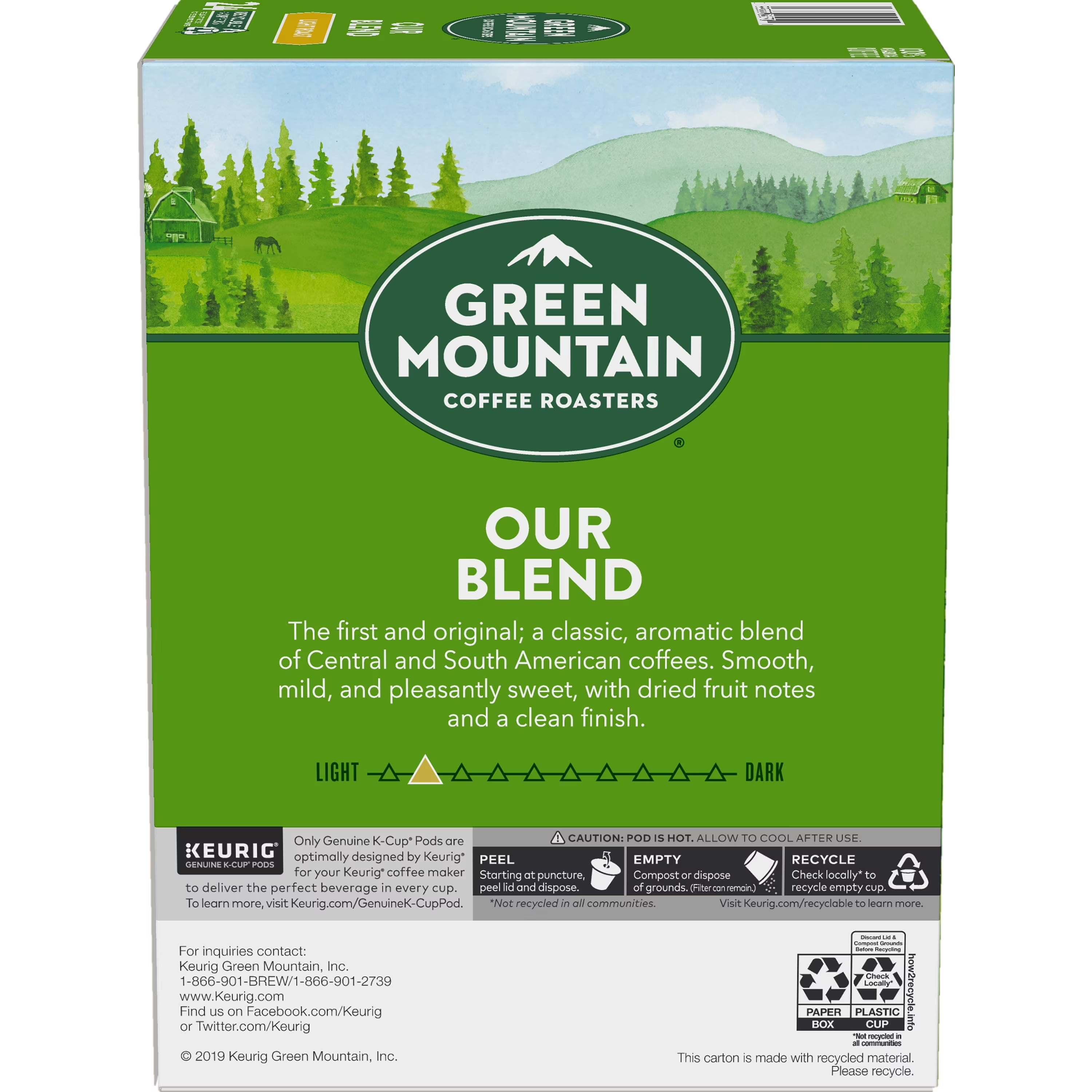 Green Mountain Coffee Our Blend K-Cup Pods, Light Roast, 24 Count for Keurig Brewers