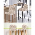 thumbnail image 5 of Brown Coastal Bar Stool Covers Set of 2, Summer Beach Nautical Starfish Coral Vintage Stretch Bar Chair Covers with Backs, Removable Pub Counter Height Chair Cover for Kitchen Dining Room Cafe, 5 of 7