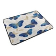 thumbnail image 6 of Bath Curtain & 66x72in Non-Slip Bath Mat Set 12-Grommet Shower Curtain Memory Foam Bath Rug Watercolor Blue Butterfly, 6 of 7