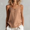 thumbnail image 2 of StSilkitty Camisole Décontractée pour Femmes Sans Manches à Col Rond avec Boutons, Bretelles Spaghetti, Débardeurs en Coton Légers et Doux, 2 of 9