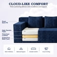 thumbnail image 6 of HSUNNS 71" 3 Setaser Sofa, Comfy Extra Deep Seat 3 Seater Couch for Living Room with Soft Upholstered, Free 3 Pillows and Side Pockets, No Assembly Required, Blue, 6 of 7