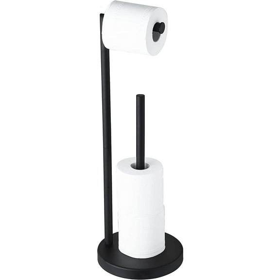 Marmolux Acc Modern Classic Free Standing Toilet Paper Holder with Matte Reserve Storage