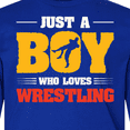 thumbnail image 4 of Inktastic Just a Boy Who Loves Wrestling Long Sleeve Youth T-Shirt, 4 of 5