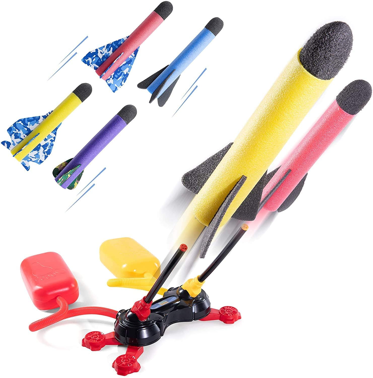 Prextex Kids Double Air Rocket Launcher 2 at a Time Shoots Up to 200 ft