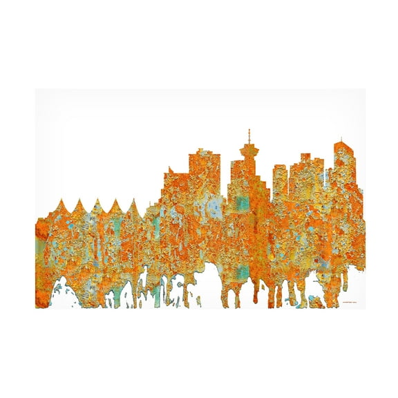 Marlene Watson 'Vancouver BC.Skyline. Rust' Canvas Art