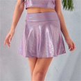 thumbnail image 2 of Shorts for Girls Shiny Flared Metallic Skater Skort, 2 of 5