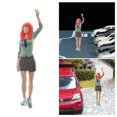thumbnail image 6 of Tiny 1/64 Collectible Diorama Fitness Woman Man Figure Street Train Road - skirt girl red, 2.8-3cm, 6 of 10