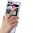 thumbnail image 3 of Dteck for Samsung Galaxy Z Flip 6 Case with Ring Stand, Electroplating Border Galaxy Z Flip 6 Slim Protective Cover with Built-in Screen Protector, Black, 3 of 5