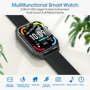 Posrue H5 Smart Watch with Bluetooth Call, IP68 Waterproof Fitness Tracker for Women and Men, Black