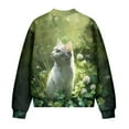 thumbnail image 5 of DISNIMO St. Patrick's Day Sweatshirts for Women Cat Flower Printed Jackets Long Sleeve Outerwear Jacket Zip Up Sweatshirts with Pockets, 3XL, 5 of 7