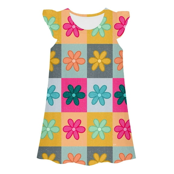 WOYY Toddler Girls Nightdress Sleepwear Summer Dress Children's Nightgown, Sizes 3-10