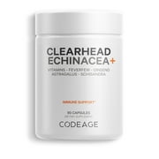 Codeage Clearhead, Echinacea, Zinc, Vitamins C & D, Garlic, All Seasons Vegan Cold Weather Supplement, 90 ct