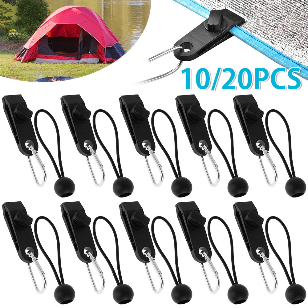 10x Tent Tarp Clips Tarpaulin Clamps Camping Hiking Canopy Carabiner Awnings 