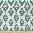 thumbnail image 2 of Ambesonne Aztec Boho Fabric by the Yard Microfiber, Modern Style of Pattern, 1 Yard, White and Slate Blue, 2 of 2