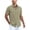Army Green, variant on Men's Relaxed Fit Button-Up short Shirt with Decorative Stripes - Casual and Office Wear