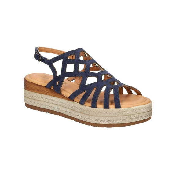 Bella Vita Womens ZIP-ITALY Suede Caged Flatform Sandals