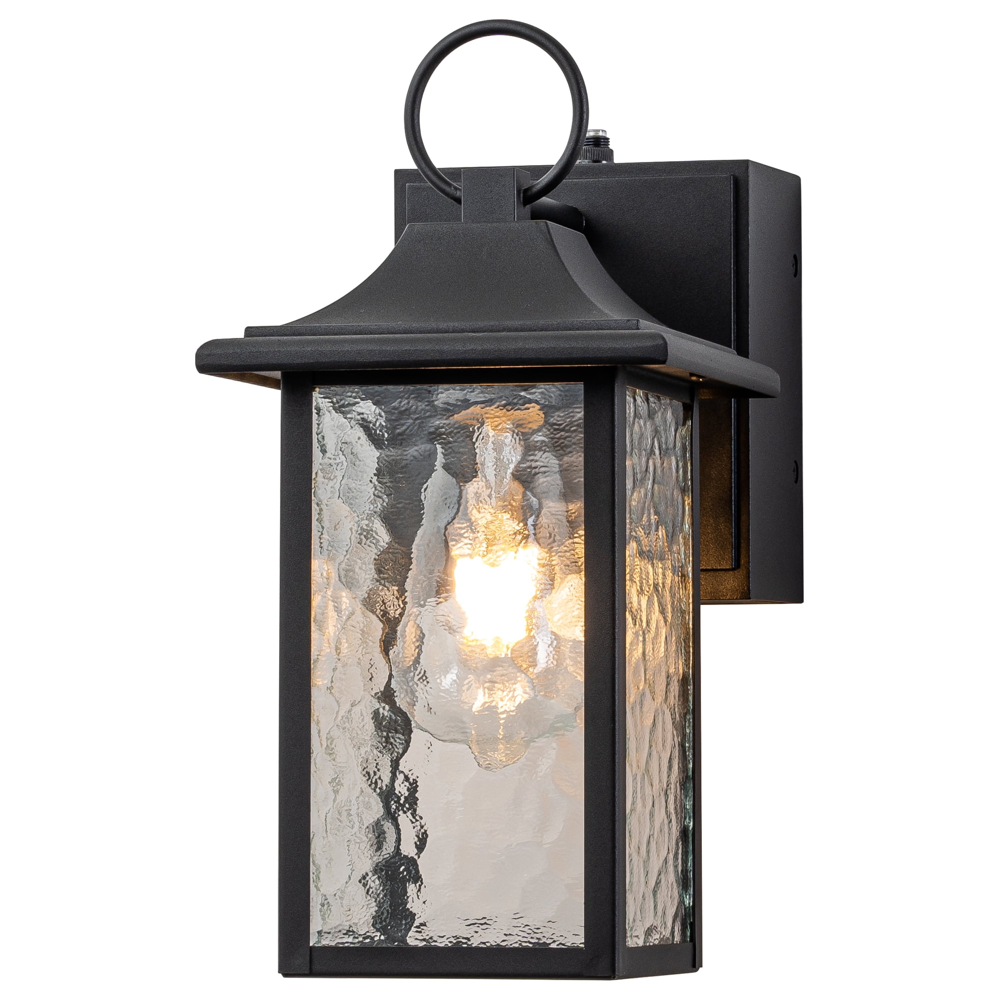Dusk to Dawn Outdoor Porch Light with GFCI Outlet with Hammer Glass