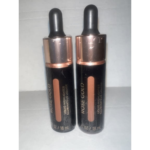 Pack of 2 Makeup Revolution Beauty Liquid Highlighter ROSE GOLD