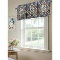 thumbnail image 6 of Orange Blue Ethnic Curtain Valances for Windows, Rustic Boho Flowers Impressionist Kitchen Valance Window Treatment, Light Filtering Block Curtains for Bathroom/Bedroom/Living Room 42'' x 12'', 6 of 9