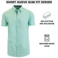 thumbnail image 3 of Mens Slim Fit Short Sleeve Button Up Shirt (S- 2XL), 3 of 5