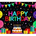 thumbnail image 3 of Colorful Happy Birthday Banner with Balloons Gifts and Cake Background Backdrop Party Decors for Birthday Party Celebrations Photography Props, 3 of 7