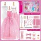 thumbnail image 3 of (Pink)Kids Pretend Play Clothes DIY Set Creative Girl Family Toy Fashion House Toy Clothing Design Handmade Material Bag, 3 of 5