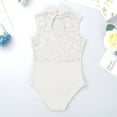 thumbnail image 4 of Sxiwei Kids Girls's 1PC Lace Leotards for Girls Ballet Dance Gymnastics Jump Suit with Round Neckline Ivory XL, 4 of 7