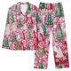 thumbnail image 2 of Puntoco Conjuntos de pijama cómodos para mujer Conjunto de pijama informal de manga larga con solapa y estampado navideño a la moda para mujer Conjunto de pijama informal con pantalón y parte supe, 2 of 5