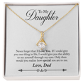 thumbnail image 3 of To My Daughter Never Forgrt That I Love You From Dad Alluring Ribbon Necklace Message Card, 3 of 7
