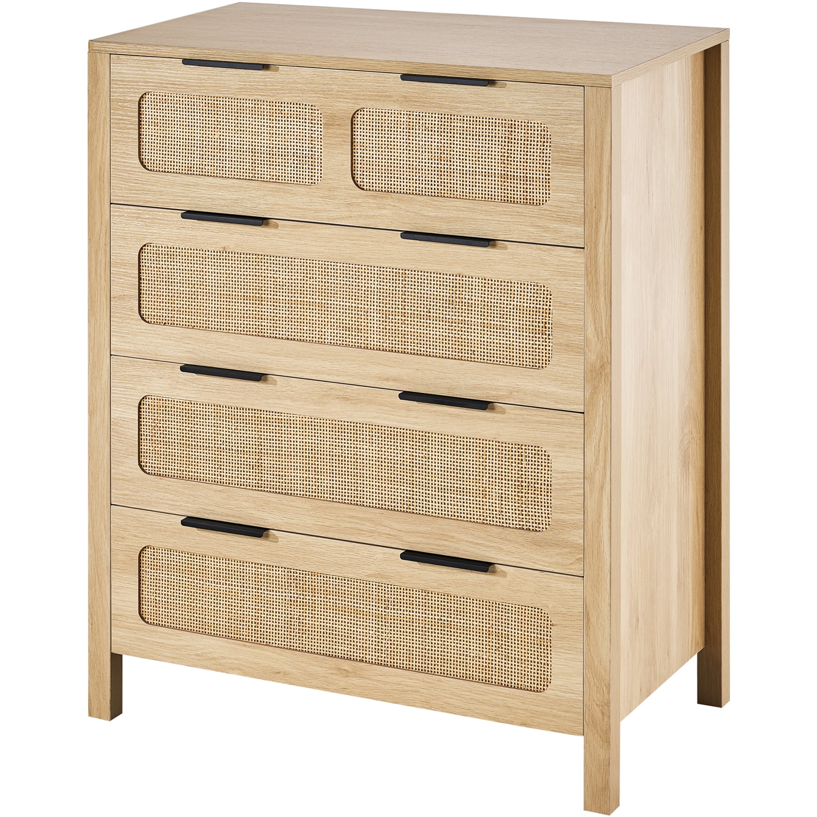 KFFKFF 4-Compartment Rattan Chest, Authentic Rattan Wood Storage Unit with LED Illumination, Contemporary Wooden Apparel Sorter & Storage Bohemian Chest with Robust Handles & Stand
