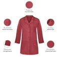 thumbnail image 2 of Panda Uniform by HeedFit Women's 32" Medical Lab Coat, Snap Front, Notched Lapel, XL, Red, 2 of 6