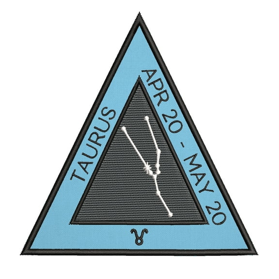 Taurus Horoscope 4 Inch Iron Or Sew On Embroidered Fabric Badge Patch Astrology, Zodiac Iconic Series