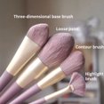 thumbnail image 4 of Juego de brochas de maquillaje, 9 uds. Pinceles de maquillaje morados Kabuki Foundation Sombra de ojos Contorno Corrector Polvo Plisado Mezcla de cejas Pincel y paquete de brochas moradas LingWen 9024719121741, 4 of 5