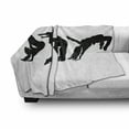 thumbnail image 3 of Hip Hop Soft Flannel Fleece Throw Blanket, Breakdancer Women Silhouettes Doing Hand Glide up and Floor Rocking Moves, Cozy Plush for Indoor and Outdoor Use, 60" x 80", Black and White, by Ambesonne, 3 of 6