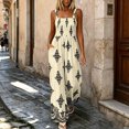 thumbnail image 6 of PBFRDSJ Boho Jumpsuit for Women Smocked Bodice Floral Cami Wide Leg Jumpsuit Summer Sleeveless Square Neck Loose Rompers with Pockets, 6 of 7