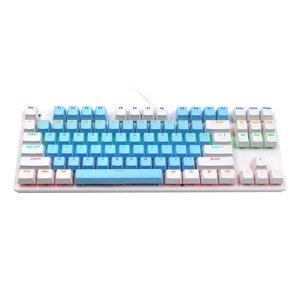 Câble mécanique 87-Key Clavier mécanique de jeu Rainbow rétroéclairé Clacher pour PC Ordinateur portable pour jeu et bureau