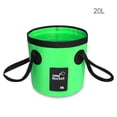 thumbnail image 2 of Soidarity Cubo de agua plegable de PVC, resistente al agua, lavabo, senderismo, de coches, contenedor organizador con asa, accesorios Pescar Verde 20L Soidarity OD022092-08, 2 of 6