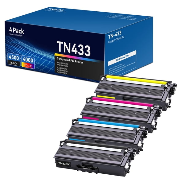 Juego de Cartuchos de Tóner TN433 Compatible para Brother MFC L8900CDW