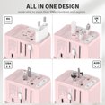 thumbnail image 6 of EPICKA Universal Travel Adapter, International Power Plug Adapter with 3 USB-C and 2 USB-A Ports (TA-105C, Pink), 6 of 7