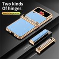 thumbnail image 7 of Mantto Compatible with Galaxy Z Flip 4 Case with S Pen, Galaxy Z Flip 3 Case, Magnetic Hinge Cover Shockproof Hard PC Full Protective Case for Samsung Z Flip 4 2022/ Z Flip 3 2021, Gold  & Blue, 7 of 7