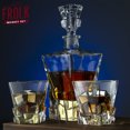 thumbnail image 3 of Frolk Whiskey Decanter Set for Men and Women - Whiskey Decanter, 2 Rocks Whiskey Glasses, 8 Stainless Steel Whisky Cubes, 2 Coasters, Silicone-Tipped Tongs & Freezer Pouch in Pinewood Box, 3 of 7