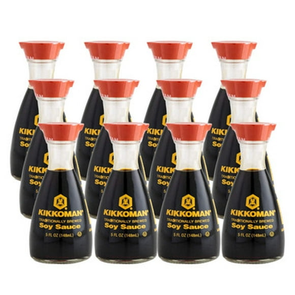 Kikkoman Traditionally Brewed Soy Sauce Dispenser 5 fl. oz. Dispenser - 12/Case - Convenient and Flavorful Pouring