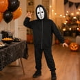 thumbnail image 4 of Unisex Full Zip Horror Mask Hoodie Halloween Scary Character Novelty Sweatshirt Fancy Dress Party Cosplay Costume, 4 of 5
