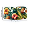 thumbnail image 4 of Awypu Leaf Hawaiian Pineapples Tropical Palm Leaves Flowers Car Shades for Front Windows Windshield Sun Shade 55.12*29.92 in, 4 of 7