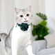 thumbnail image 4 of Collar de gato con estampado floral azuza con campana y pajarita con flores extraíble, 4 of 6
