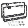 thumbnail image 2 of 2pcs Bling Car License Plate Frame Sparkly Rhinestone License Plate Cover Stainless Steel Metal Frames Durable Rust-proof Front Back License Cover for Women Girls, 2 of 7