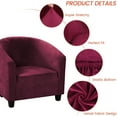 thumbnail image 5 of CJC Velvet Tub Chair Cover, High Stretch Club Chair Slipcover Washable Armchair Sofa Couch Cover for Living Room Club Cafe (Red), 5 of 7