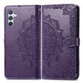 thumbnail image 6 of Allytech for Samsung Galaxy A26 5G Wallet Case, Luxury PU Leather with Embossed Pattern, Magnetic Clasp Kickstand Card Cash Slots Shockproof Slim Flip Case with Hand Strap for Women Men - Purple, 6 of 6