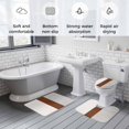 thumbnail image 5 of Black Striped Geometric Bath Mat 3 Piece Bathroom Rug Set, Modern Boho Brown Rustic Non Slip Bath Rug Contour Mat and Toilet Lid Cover, Absorbent Shower Mats Soft Bath Rugs and Mats Sets, 5 of 8